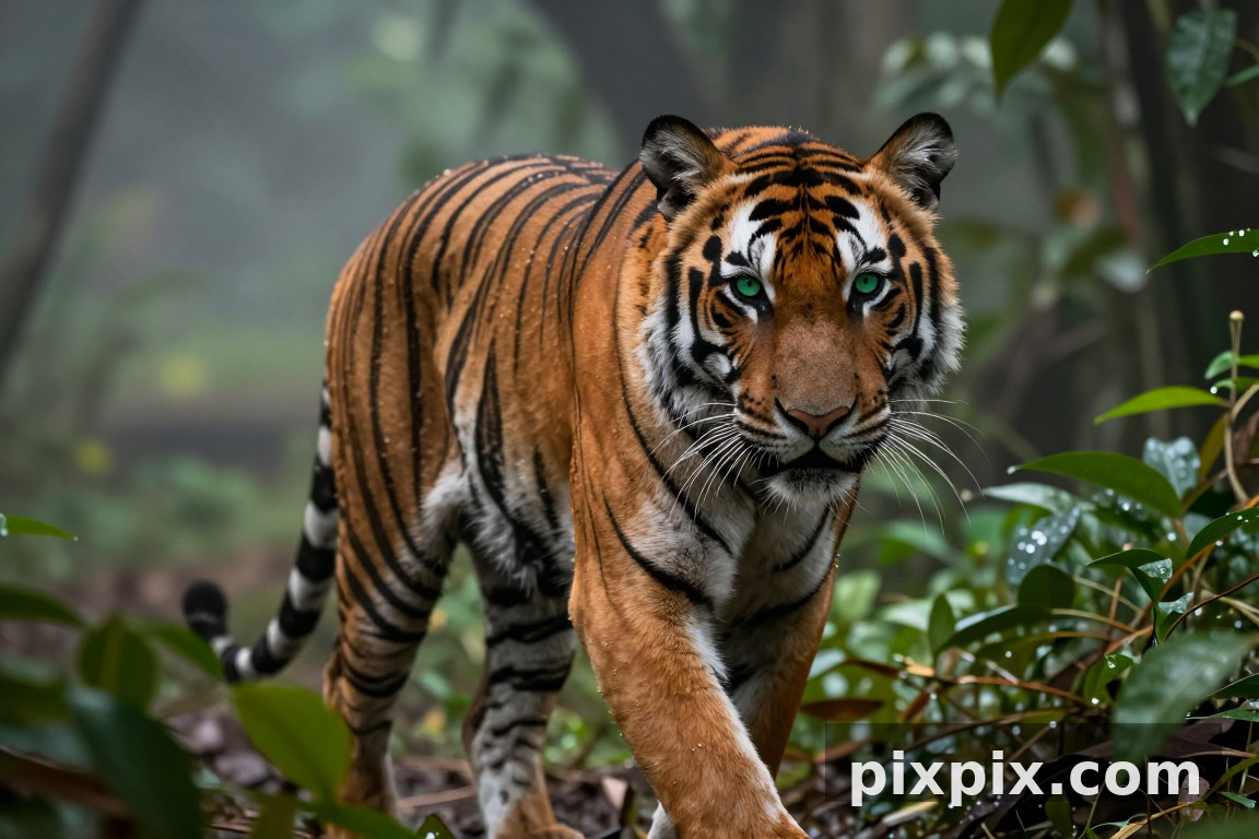 Bengalischer Tiger streift durch den Dschungel - Animal