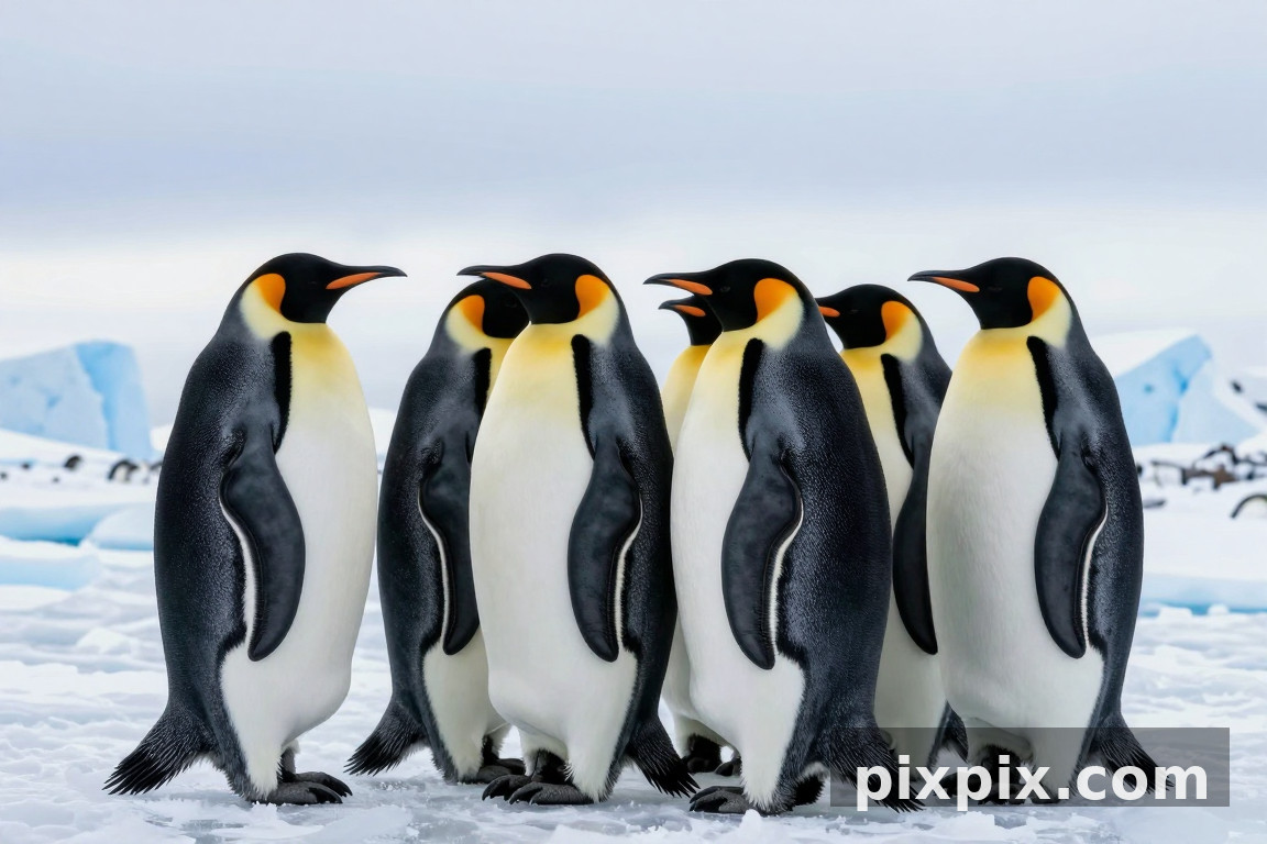Pinguins-Imperadores no Gelo - Animal