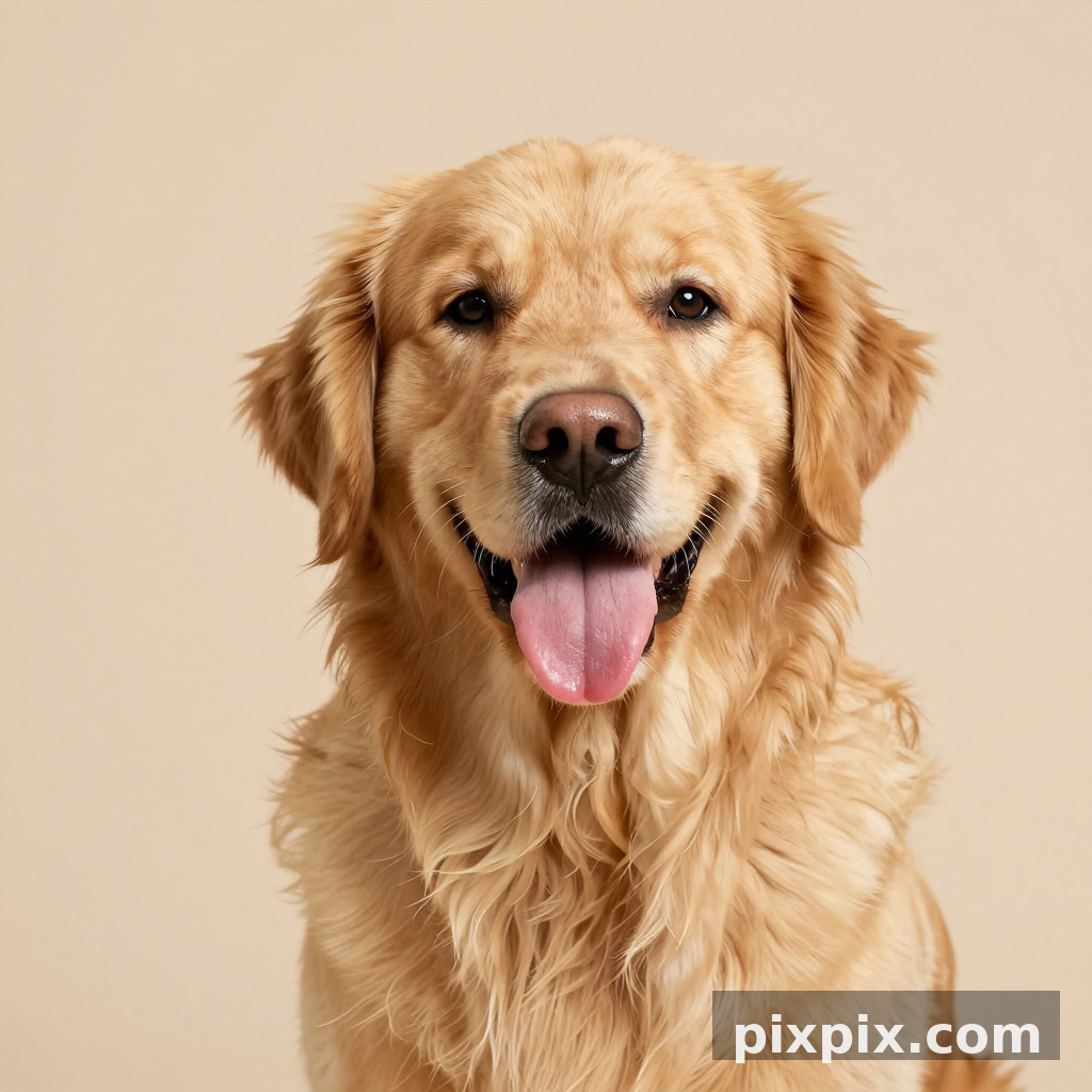 Retrato de Golden Retriever em Estúdio - Animal