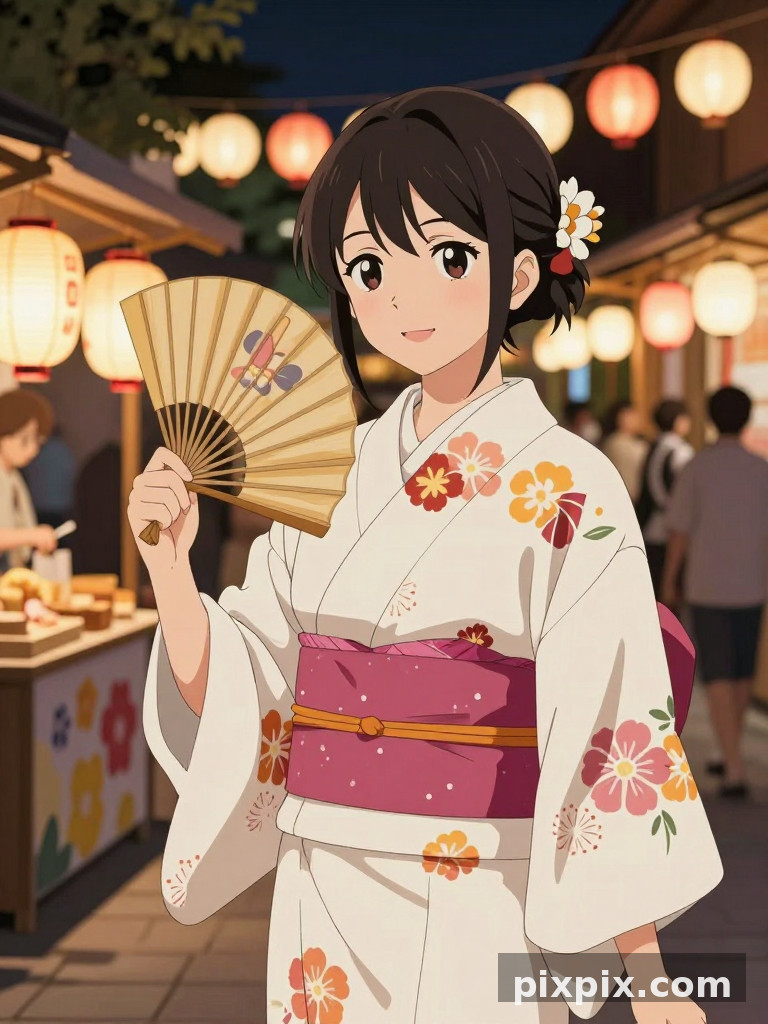 Garota Wafu de Quimono no Festival de Verão - Anime