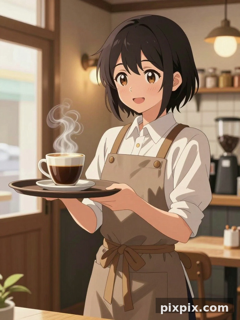 温馨咖啡馆女服务员 - 二次元