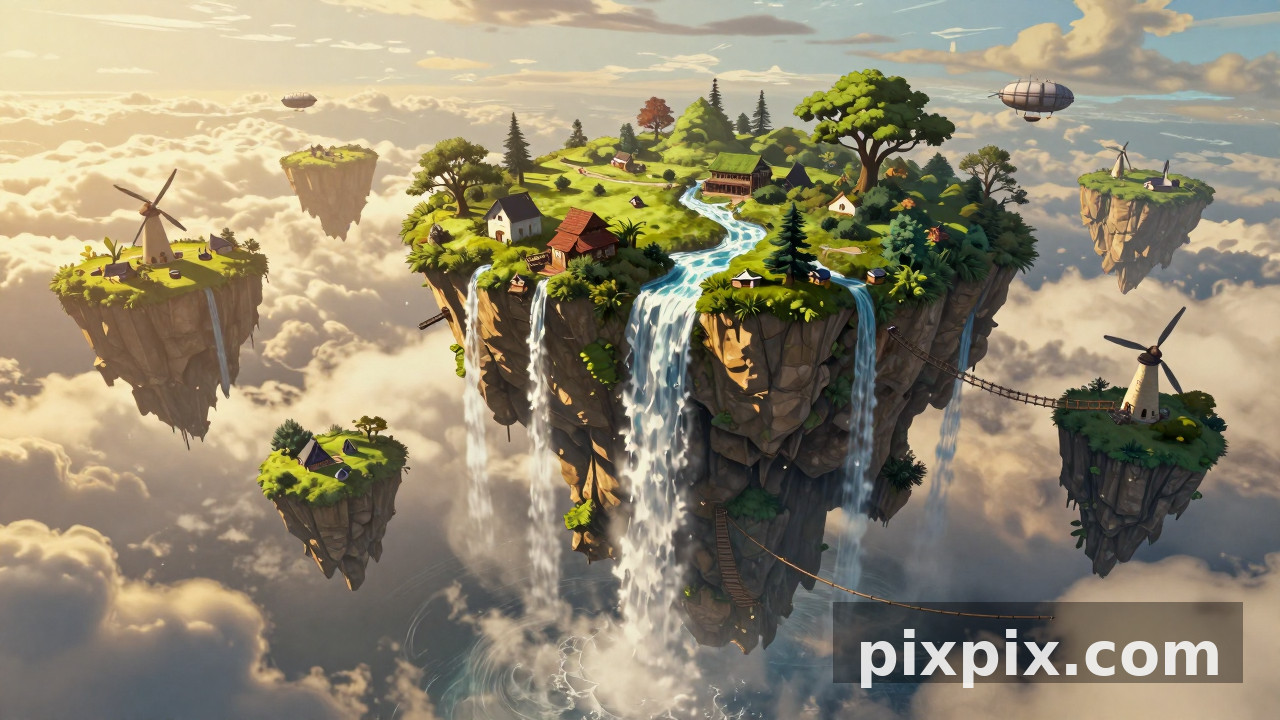 하늘에 떠 있는 군도 - Concept Art