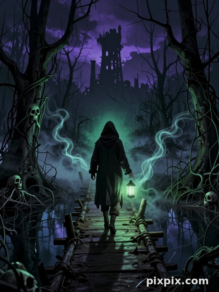 Das Irrlichtmoor bei Nacht - Fantasy