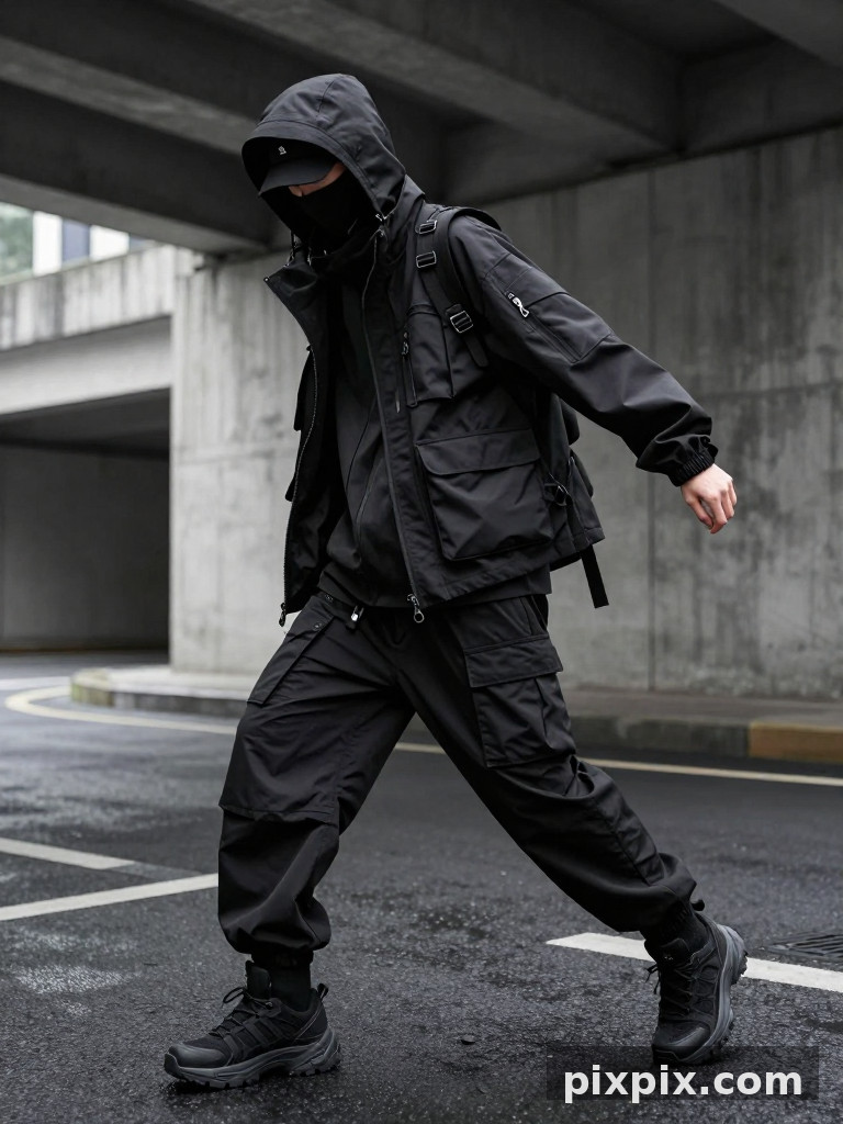 Editorial Techwear Urbano na Chuva - Fashion