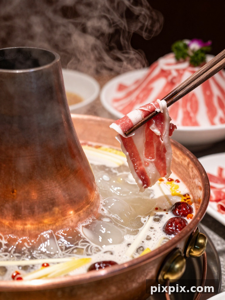 Primer plano de hotpot mandarín de dos sabores - Food