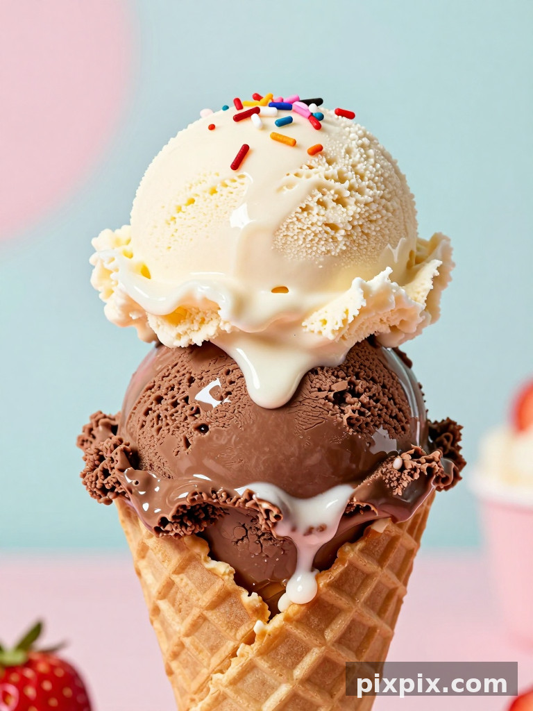 Macro de bolas de helado artesanal - Food