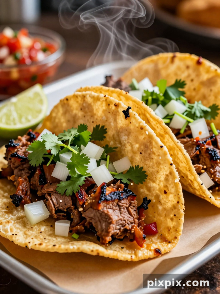 Primer plano de tacos callejeros - Food