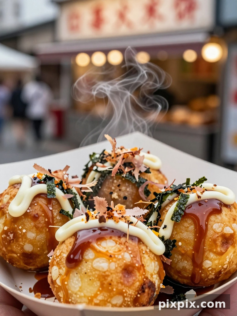 Macro de takoyaki, snack callejero - Food