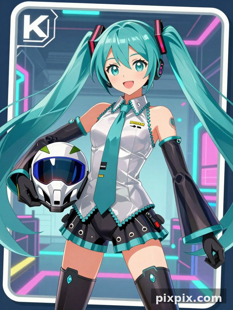Carta anime ragazza pilota di mecha - Game Art