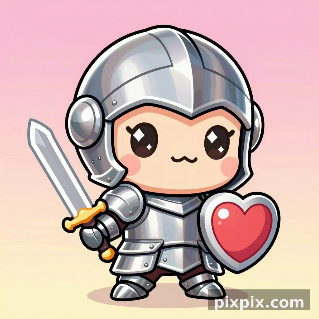 Chibi-Ritter Maskottchen-Charakter - Game Art