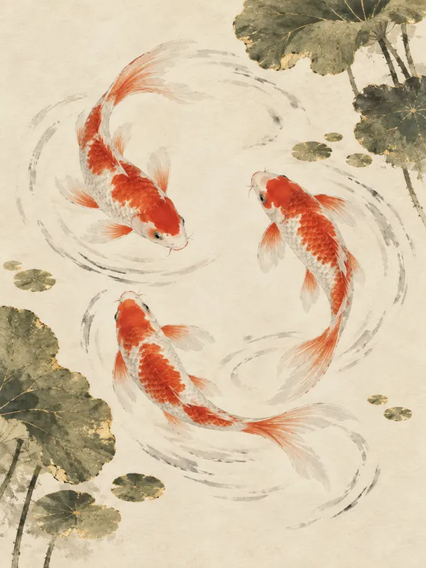朱砂锦鲤与墨色涟漪 GPT Image 2.5