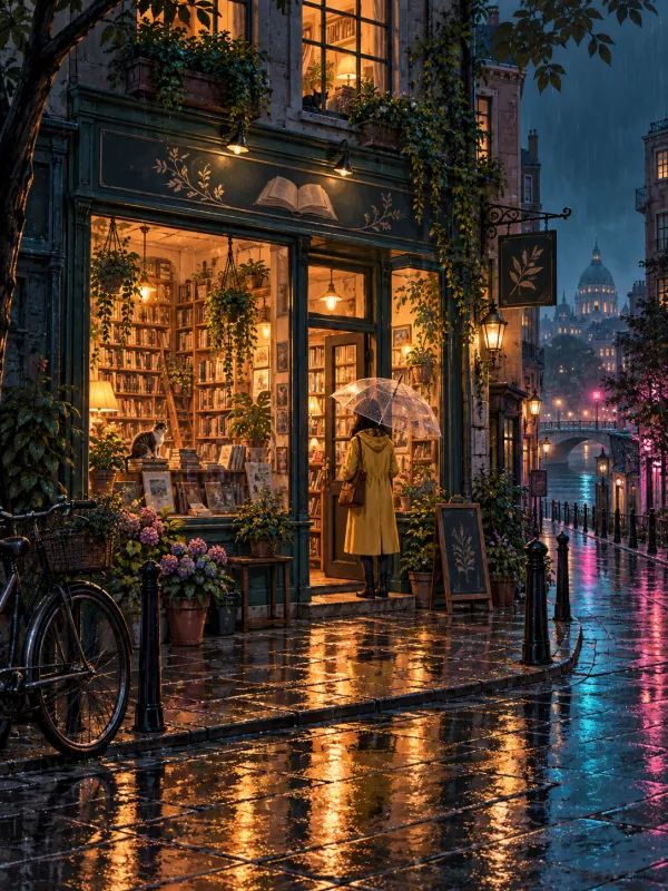 雨夜霓虹书店 GPT Image 2.5