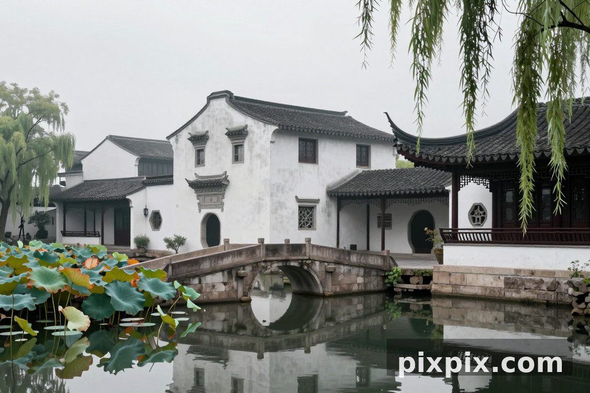 Сад водного городка Цзяннань - Chinese Style