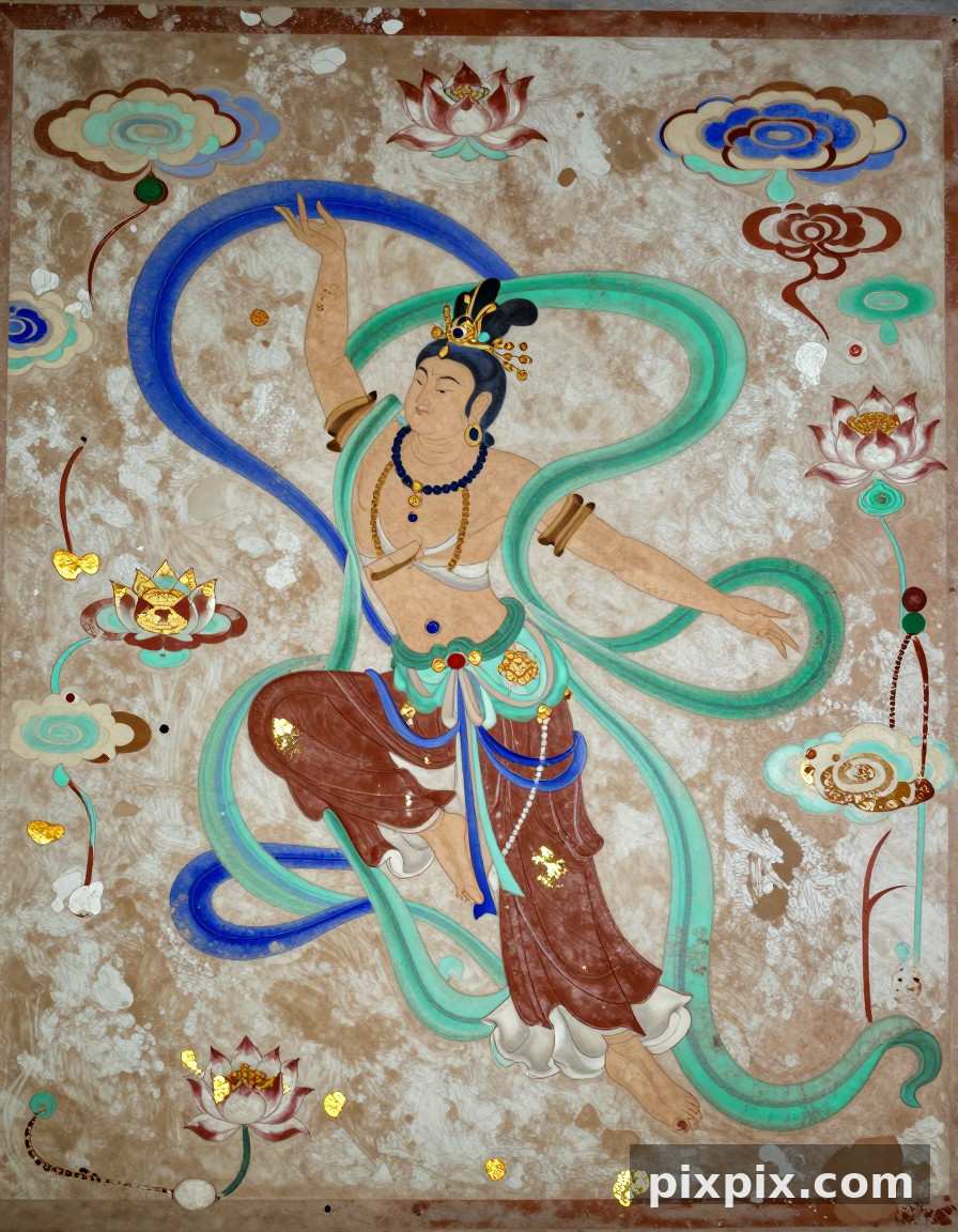 তুনহুয়াং উড়ন্ত অপ্সরা - Chinese Style