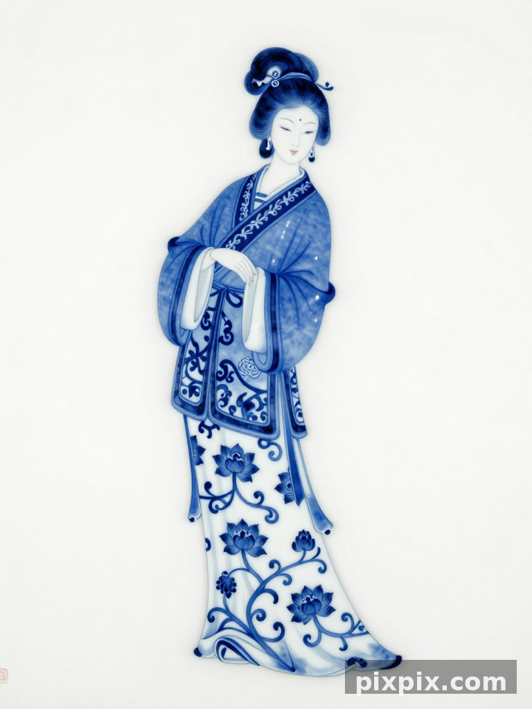 Blue and White Porcelain Mood - Chinese Style