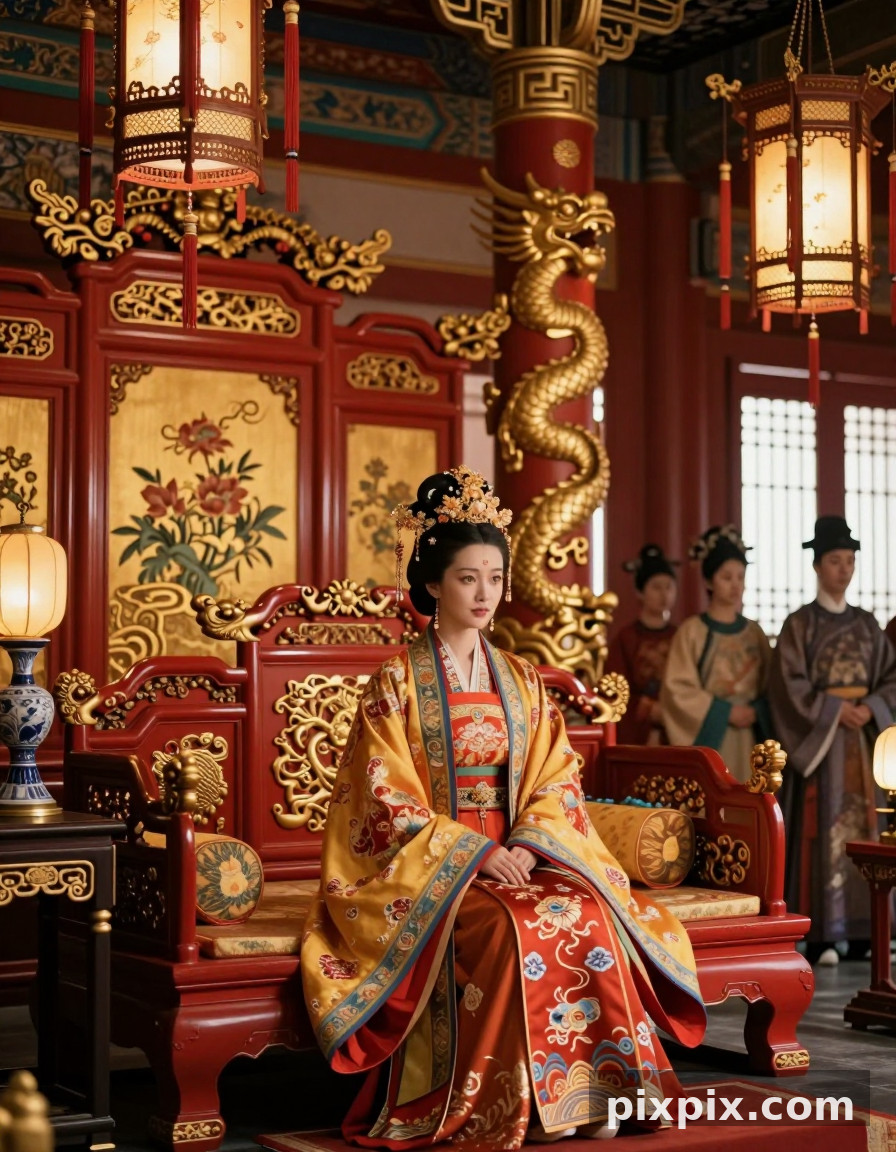 Imperial Palace Court Scene - Chinese Style