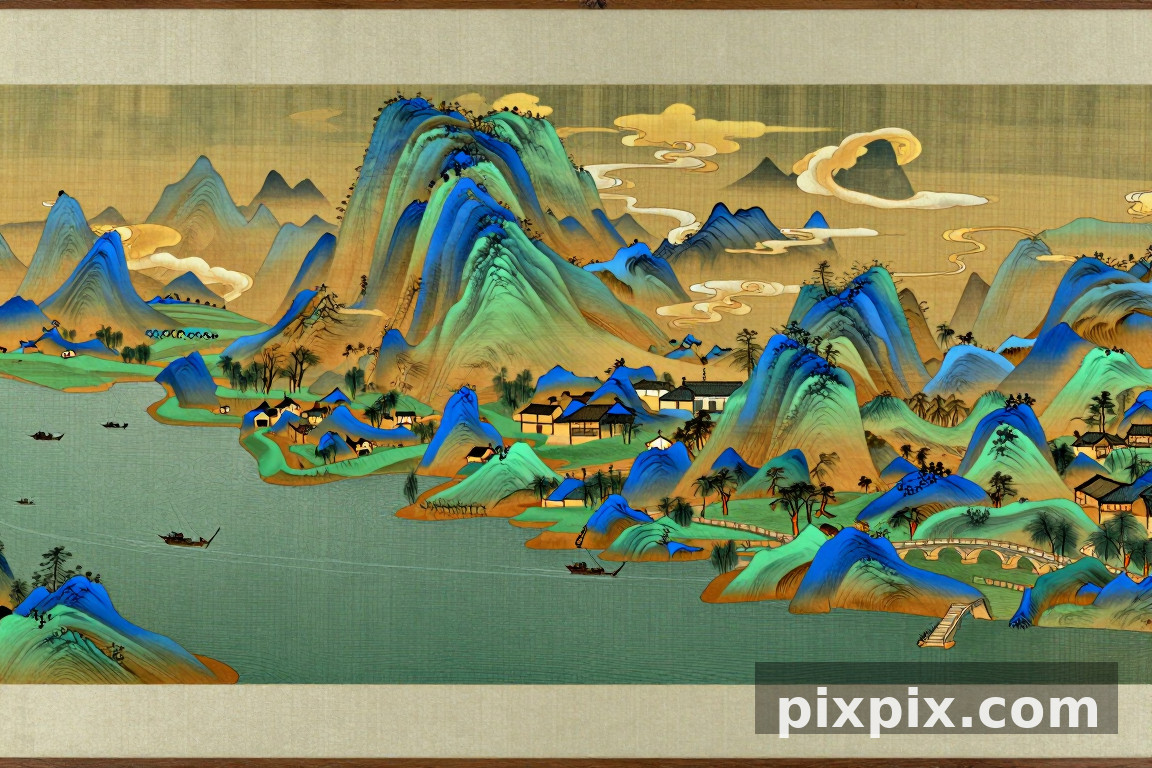 Mil Li de Rios e Montanhas - Chinese Style