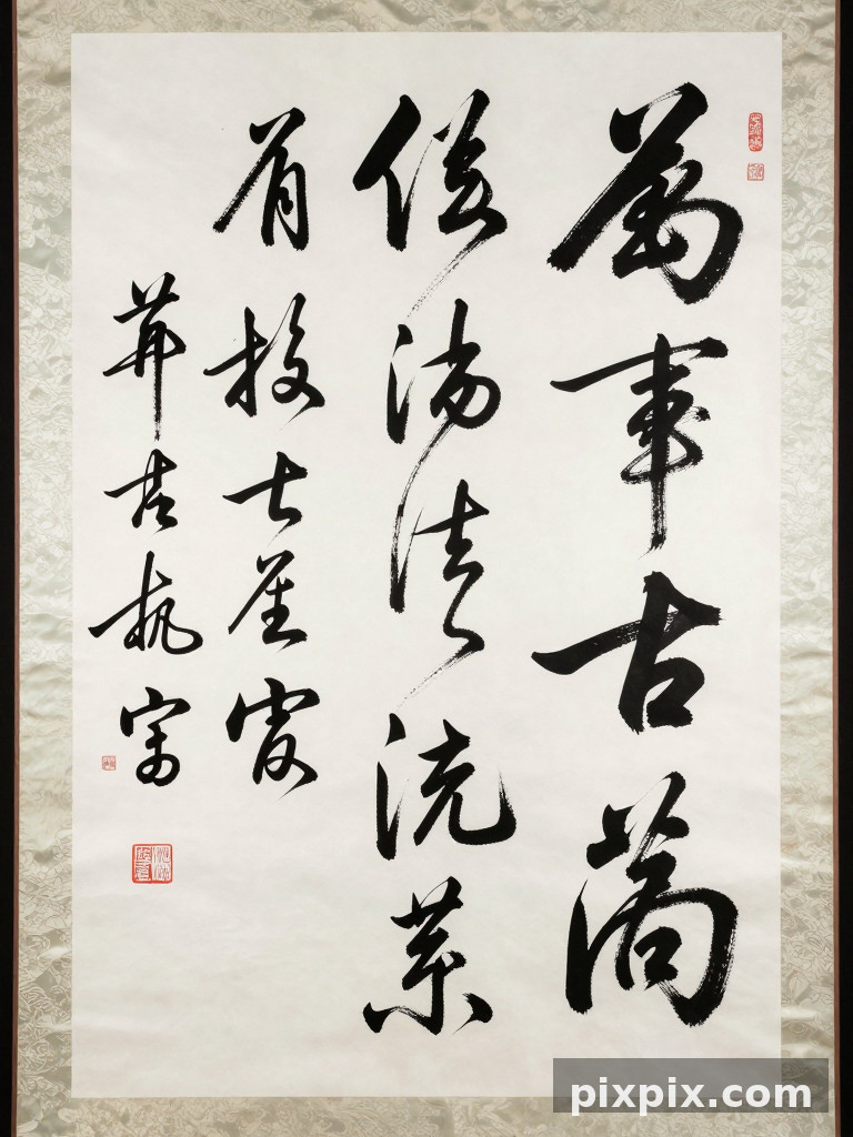 Fließende Kursivschrift-Schriftrolle - Chinese Style
