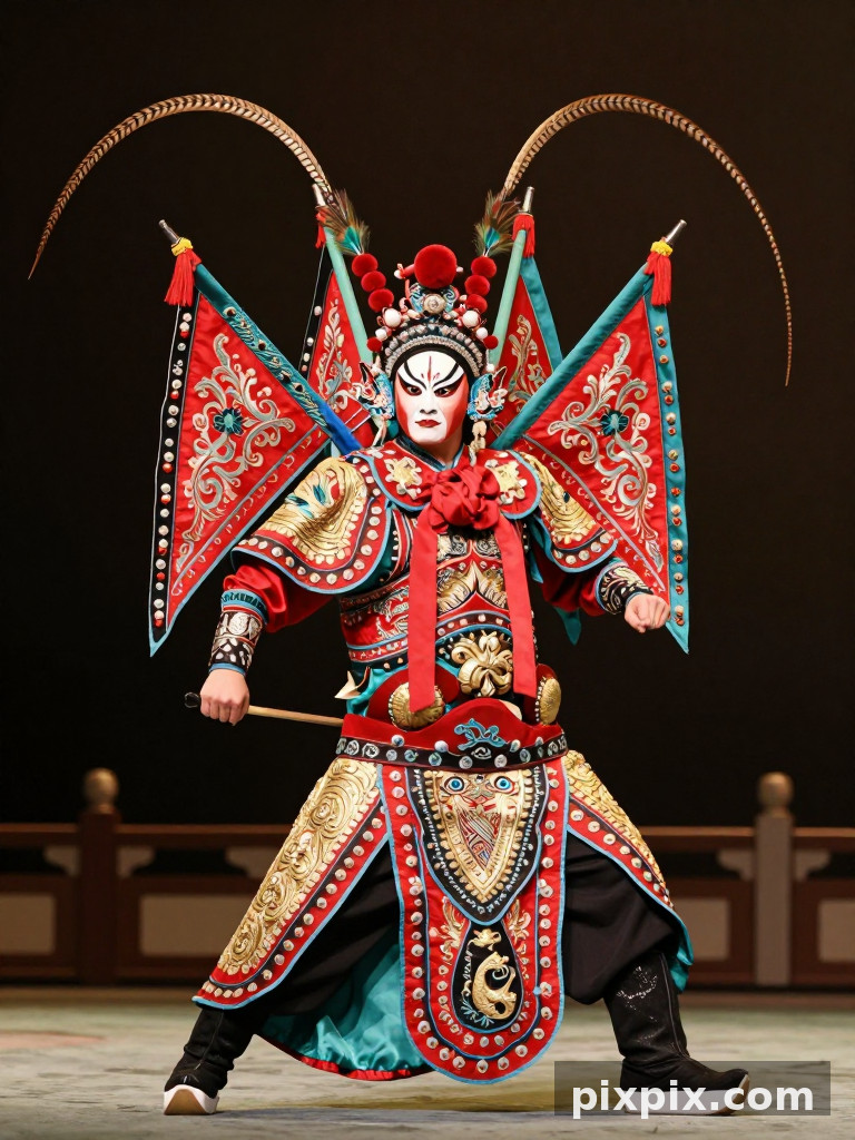 Opernkrieger im vollen Kostüm - Chinese Style