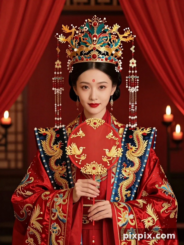 Bride in Traditional Wedding Hanfu - Chinese Style