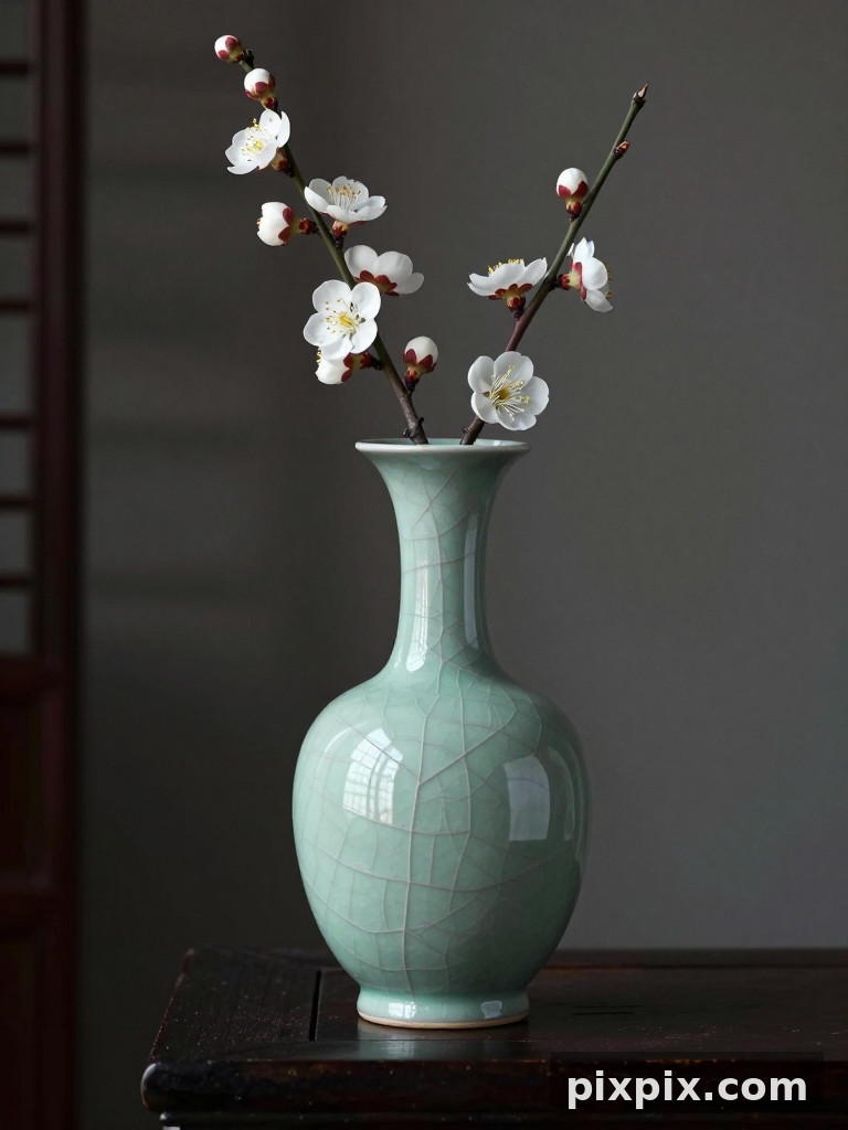 Seladon-Vase ästhetisches Stillleben - Chinese Style