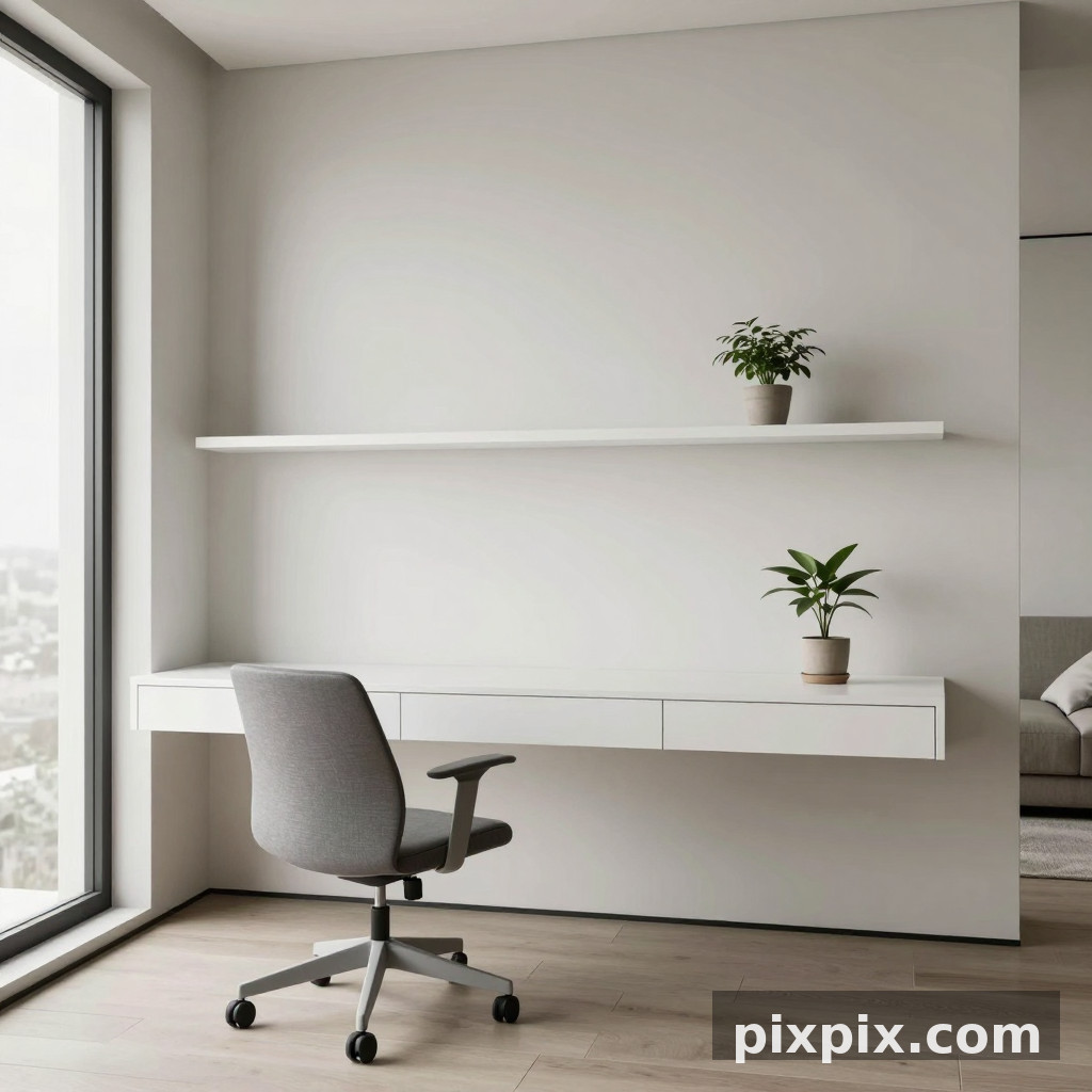 Modern Minimalist Study - Interior