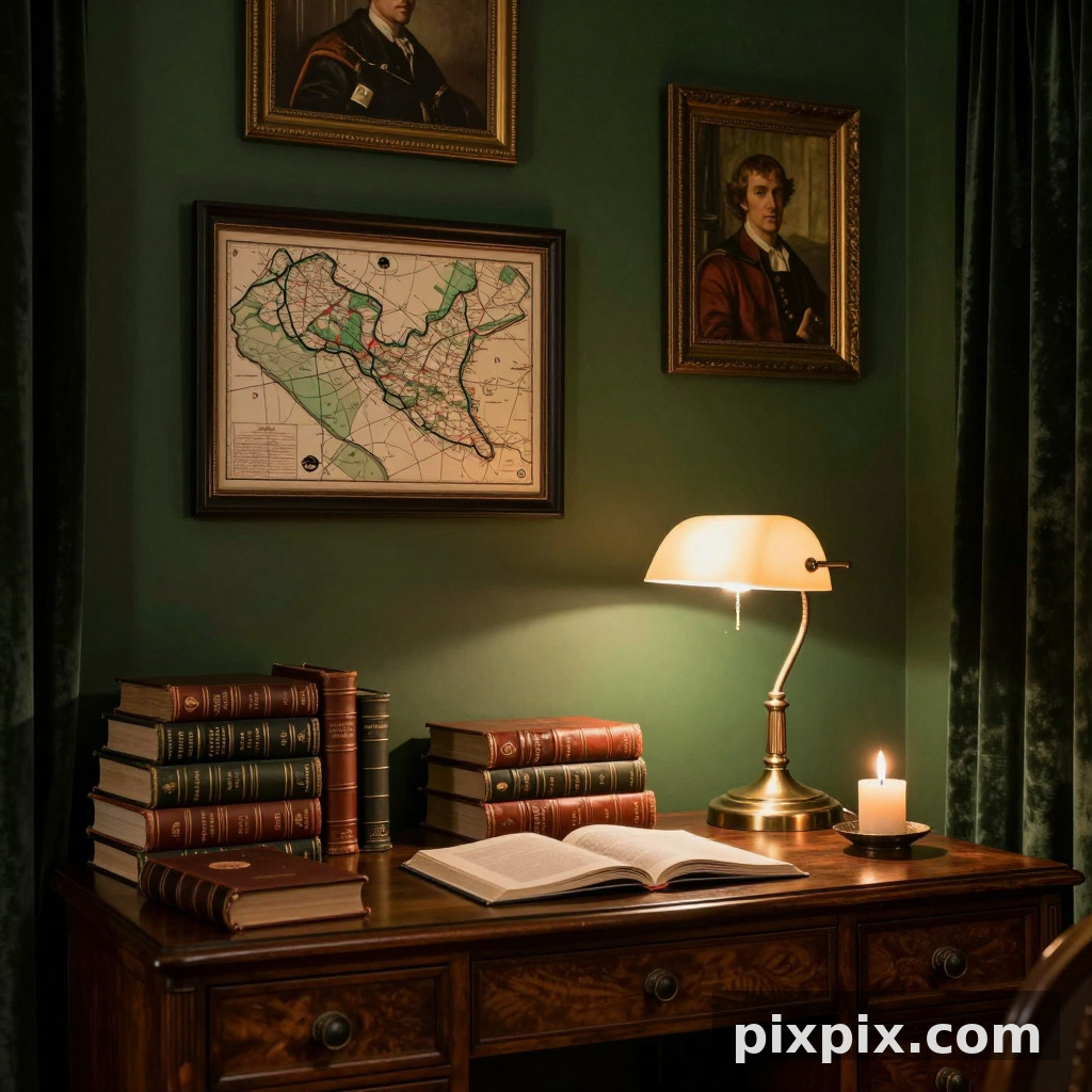 Dark Academia Study - Interior