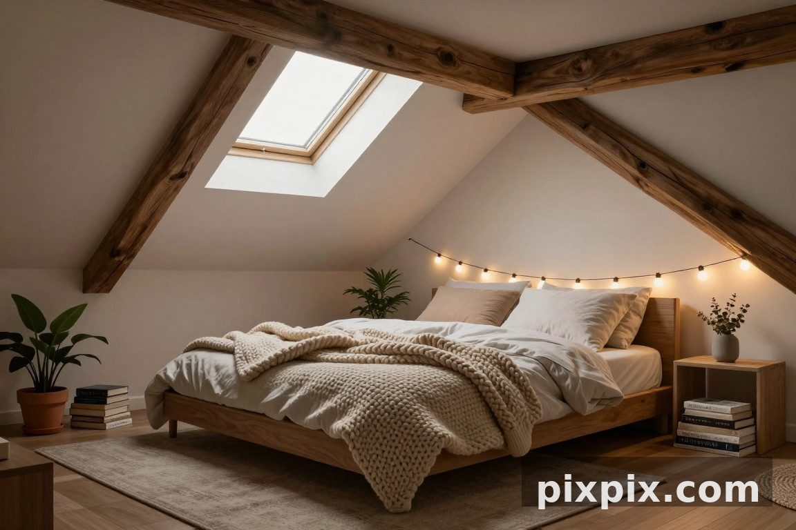 Cozy Attic Bedroom - Interior