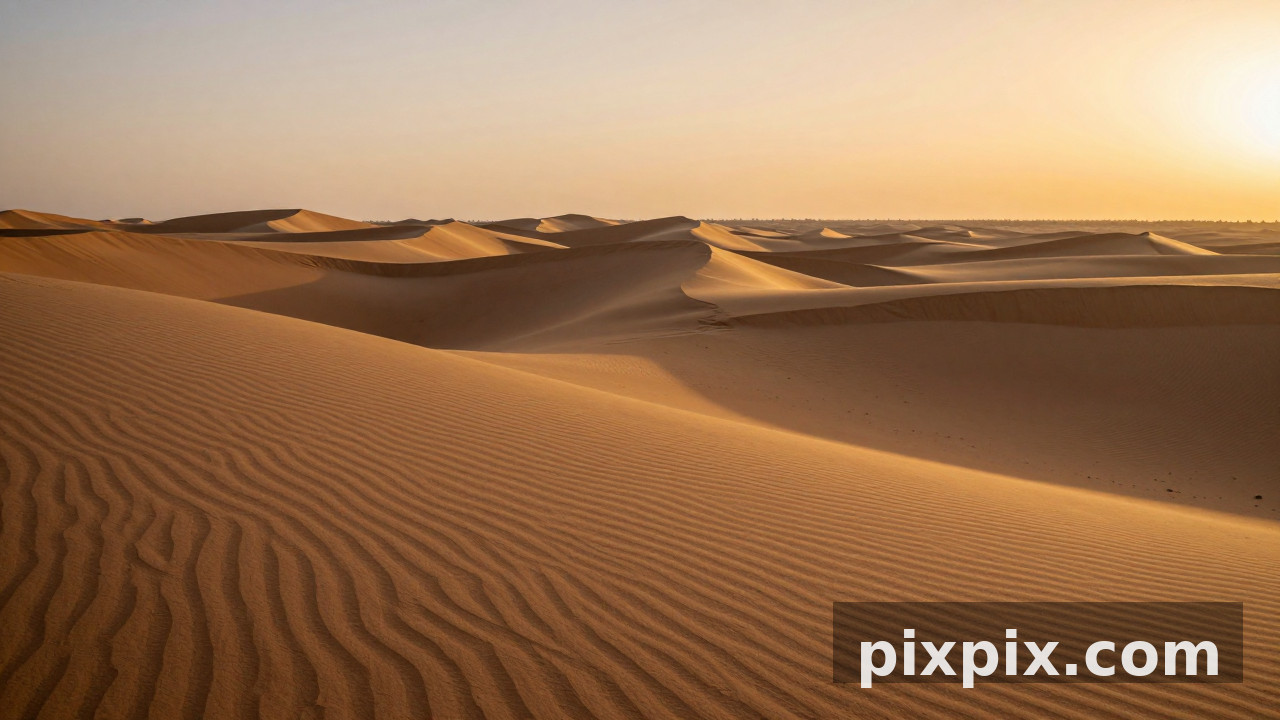 Dunas del desierto en el ocaso dorado - Landscape