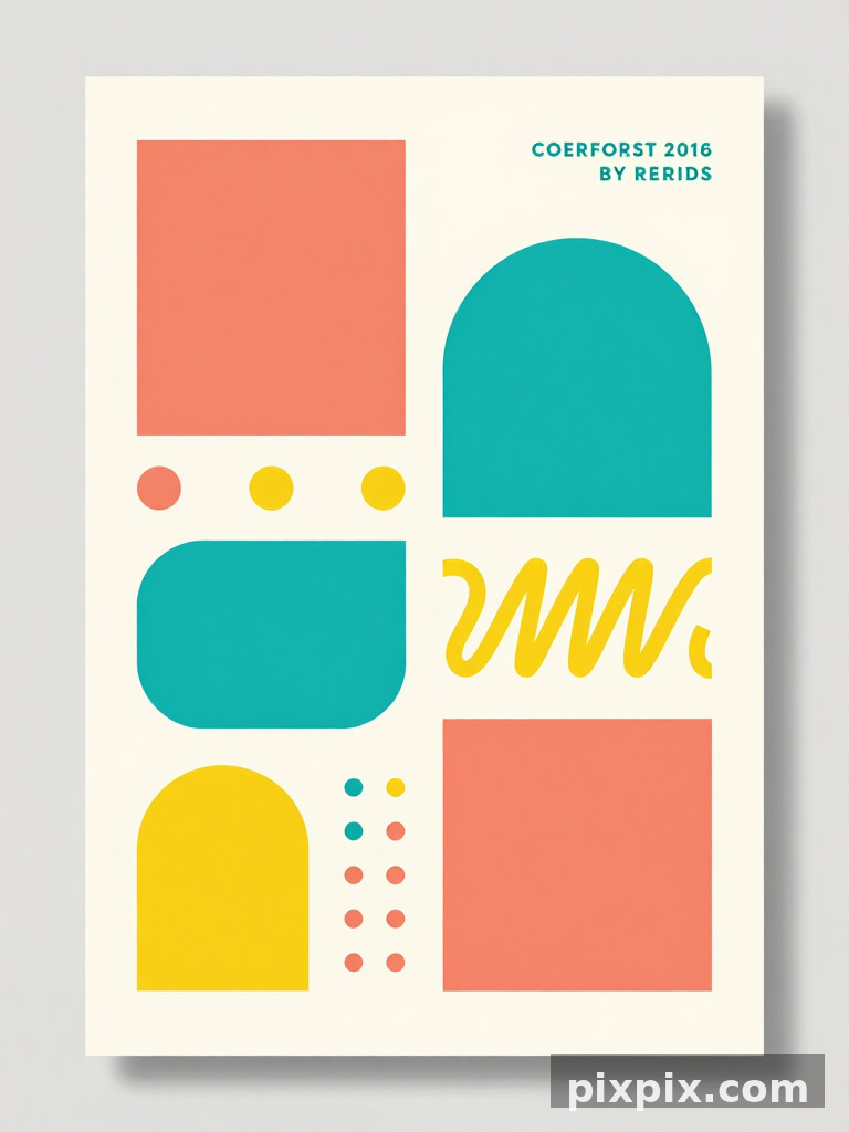 Минималистичный постер с формами Мемфис - Poster