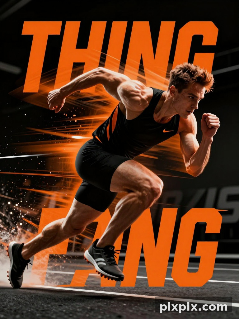 Динамичный геройский постер спортивного бренда - Poster