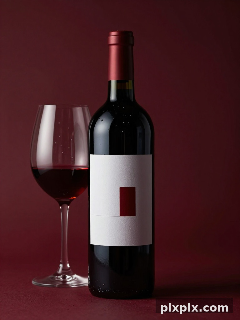 Bottiglia di vino rosso hero in studio - Product