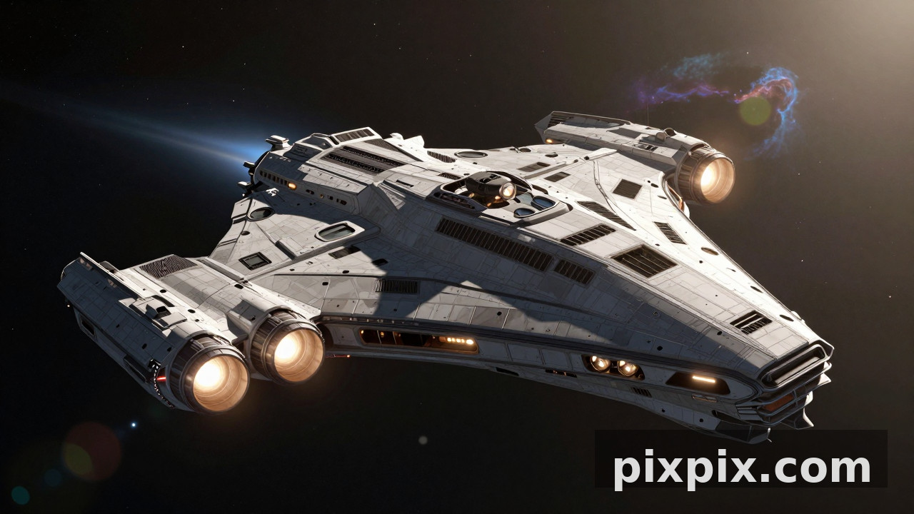 गहरे अंतरिक्ष में अंतरतारकीय स्टारशिप - Sci-Fi