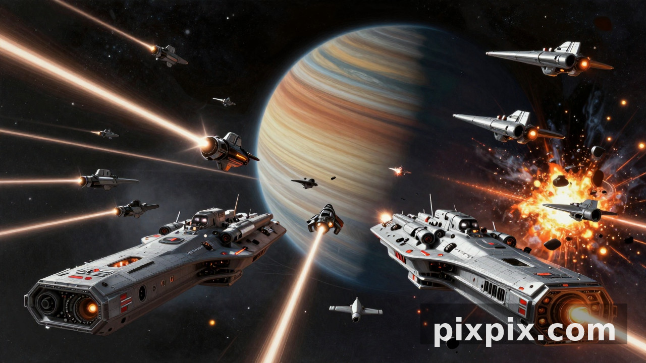 Batalla de flotas de ópera espacial - Sci-Fi