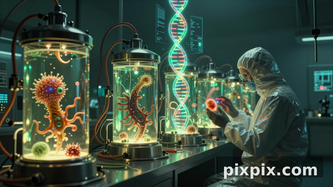 生物朋克基因剪接实验室 - 科幻