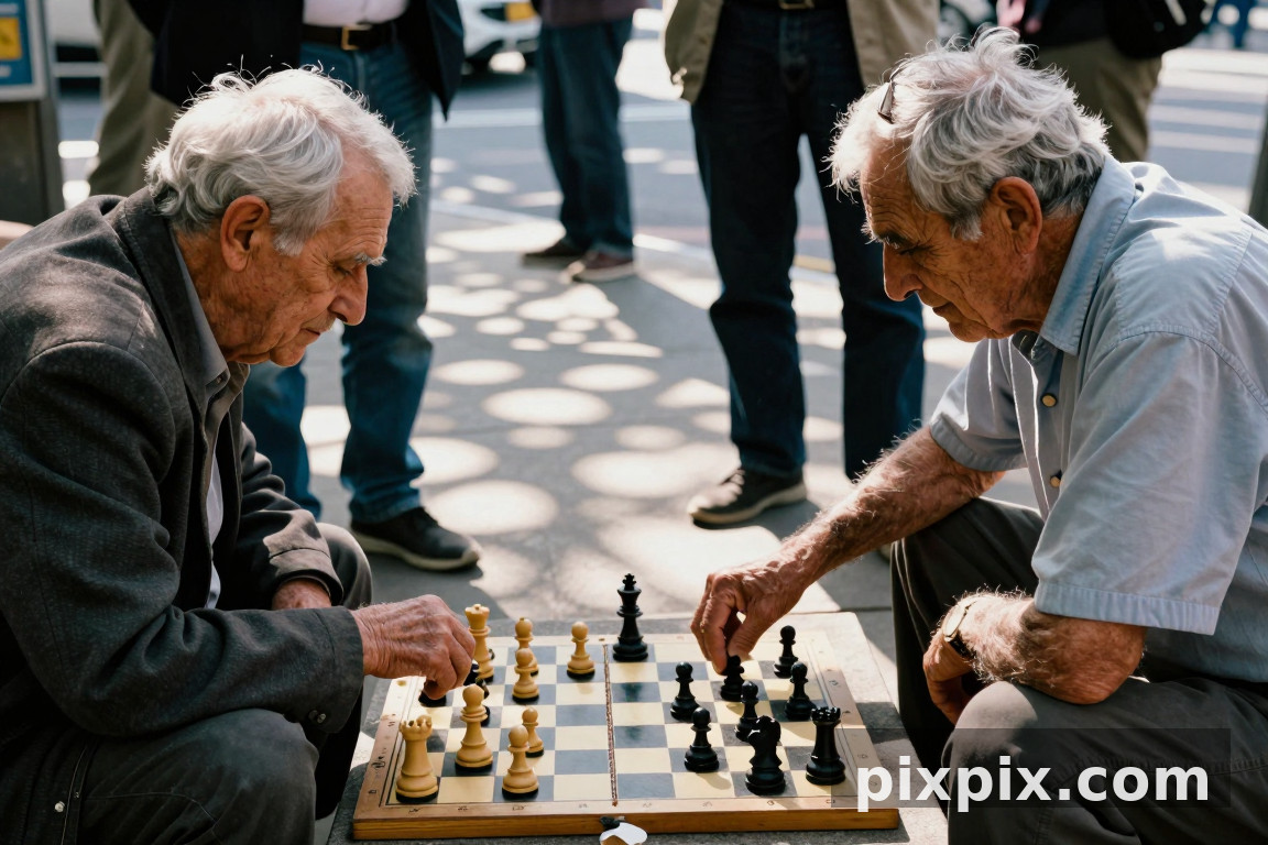 Senhores Jogando Xadrez - Street
