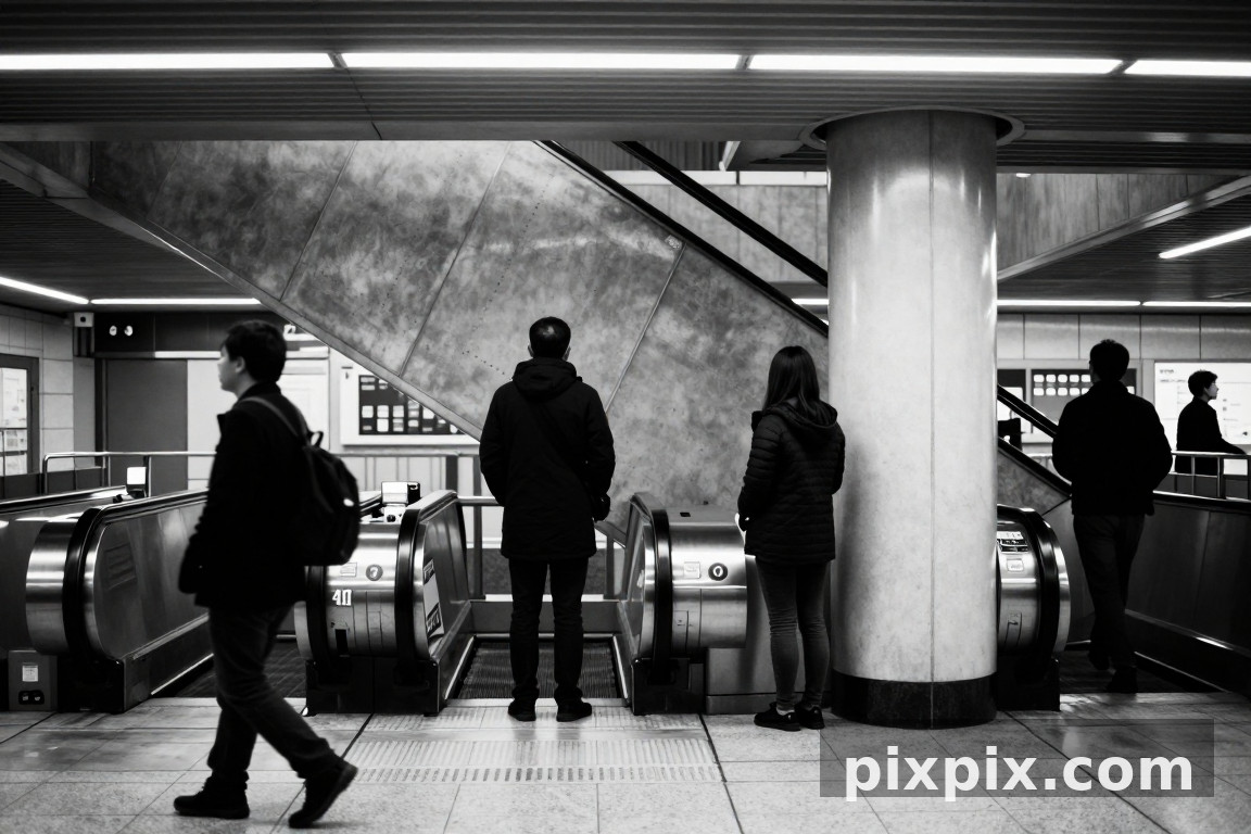 Geometria do Metrô em Preto e Branco - Street
