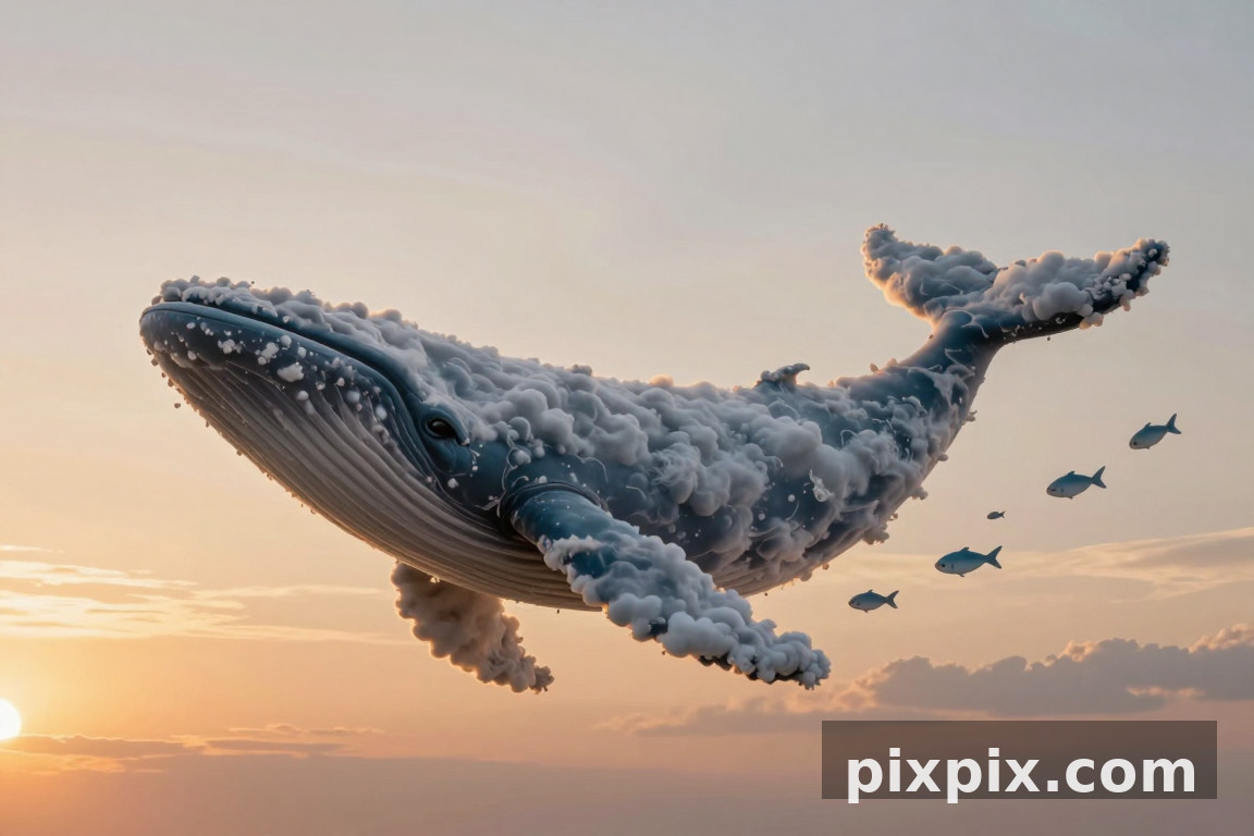 Cloud Shaped Like a Giant Whale - Surreal