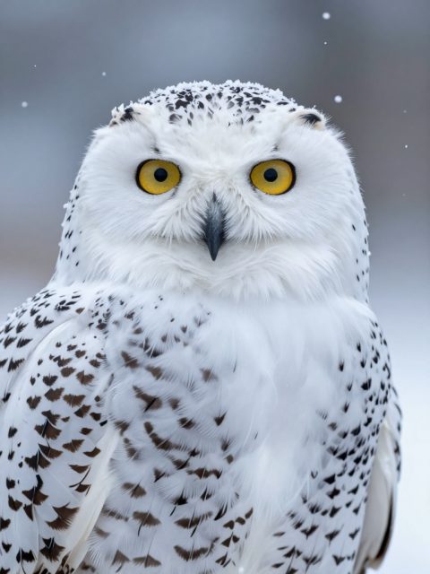 雪鸮冬日肖像