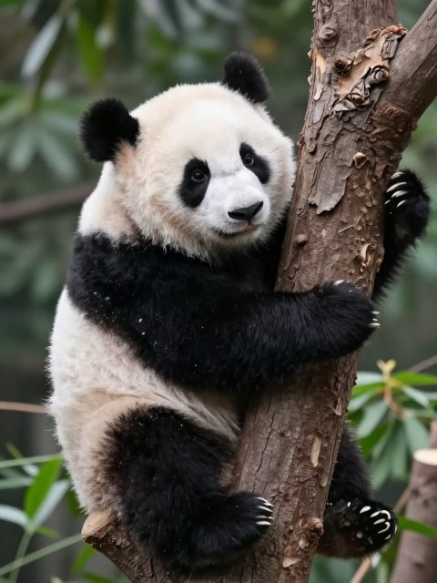 熊猫宝宝爬树