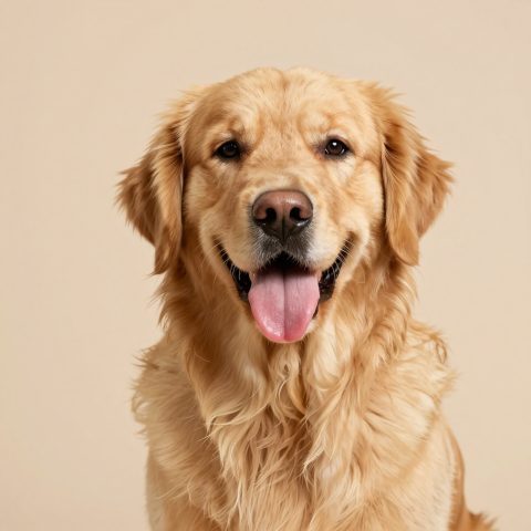 Retrato de Golden Retriever em Estúdio