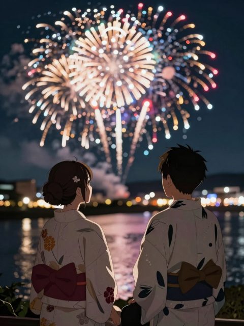 烟花和浴衣