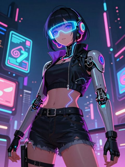 赛博朋克动漫女孩