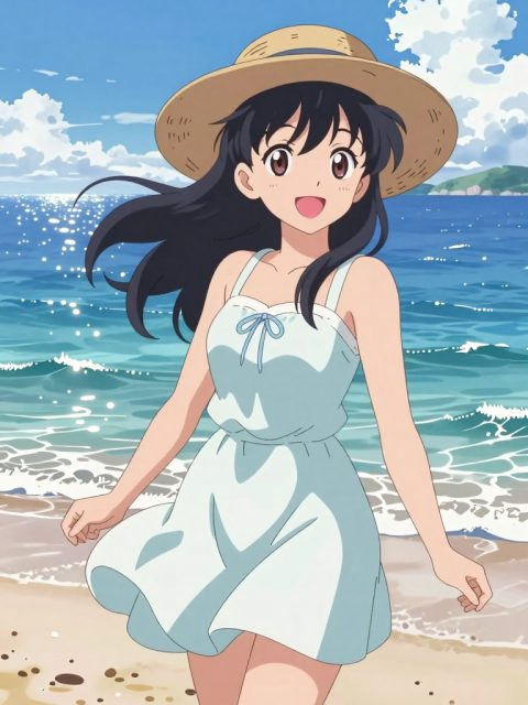 海滨夏日女孩