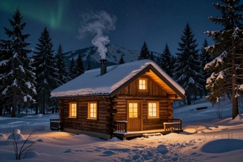雪山小屋之夜