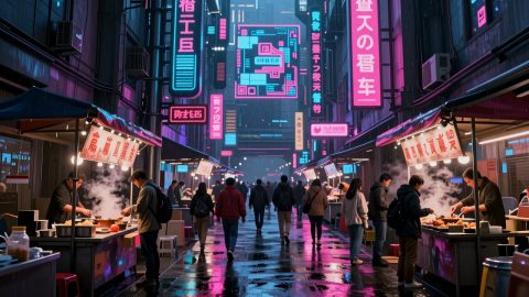 赛博朋克夜市