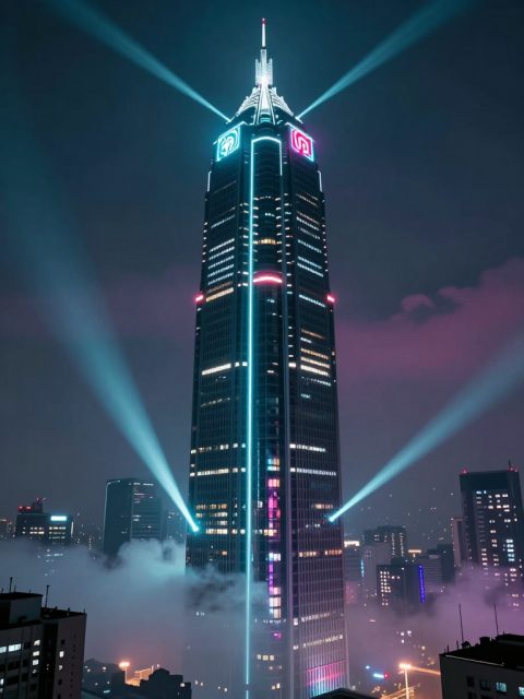 夜间的公司大厦
