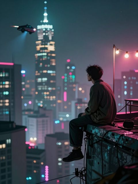 贫民窟边缘的居民凝视天际线