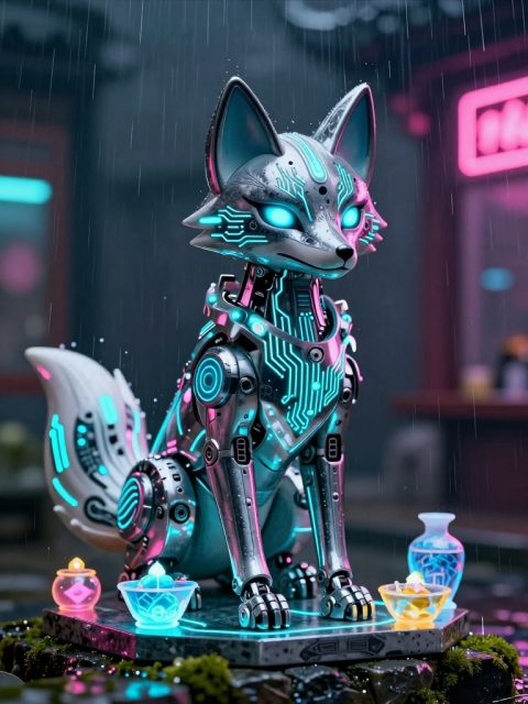 神社的机械狐狸守护者