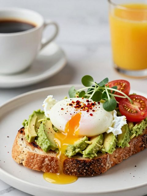 Brunch de tostada de aguacate